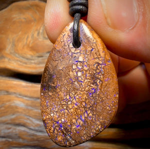 36 x 22mm - Drilled Queensland Boulder Opal Necklace