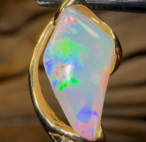 18k Gold - Pippy Shell Opal Fossil Pendant - Opal Whisperers