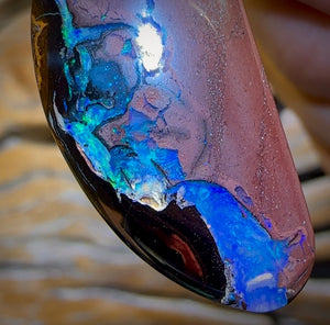 34 x 15mm - Drilled Tribal Queensland Boulder Opal Necklace