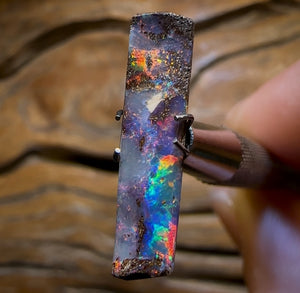 3.35cts - “Red Flash Family Crimson Fires Brother” Queensland Boulder Seam Opal