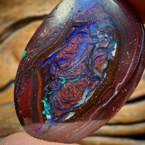 Aren’t You Glad You Hung Around Card! 42.9cts - Yowah Nut Kernel Opal. Double Sided