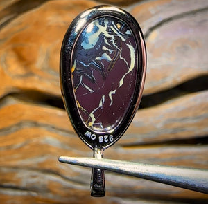 GENTLE DADDY Sterling Silver - Solid Tribal Boulder Opal UNISEX Pendant