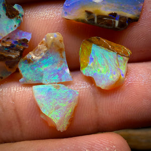 17.8cts - 6x Australian Yowah Wood fossil Crystal Opal Rough Pieces. Highly Prized Material