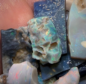165.3cts - 30x Lightning Ridge Light, Dark and Black Opal Rough Parcel - Opal Whisperers