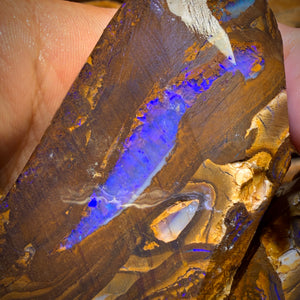 1423cts - Awesome Massive Split Queensland Boulder Opal Rough Pair. Found on ‘Outback Opal Hunters’!