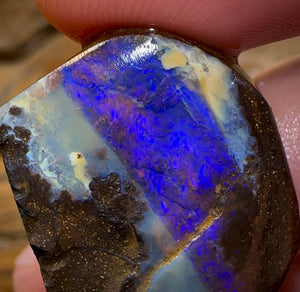 62.3cts - Australian Boulder Opal Rough Preform. Natural Split - Opal Whisperers
