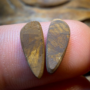 2.6cts - “Feathers” Australian Boulder Opal Doublet Pair