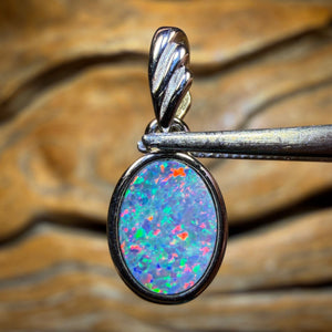 🔒Sterling Silver - WHOLESALE 9 PIECE PENDANT PARCEL. Australian Boulder Opal Doublet Jewellery