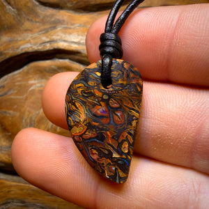 28 x 17mm - Drilled Epic Tribal Queensland Boulder Opal Necklace