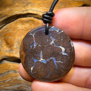 Bargain Card! 33 x 33mm - Drilled Australian Boulder Opal Necklace