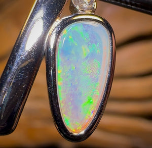 Sterling Silver - Solid South Australian Crystal Opal Pendant
