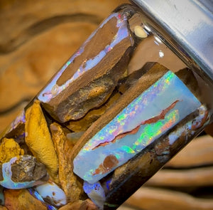 63.1cts - Vial of Yowah Nut Opal Rough. Australian Boulder Opal
