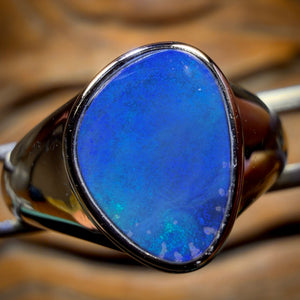 🔨 AUCTION 🔨 Sterling Silver - Queensland Boulder Opal Doublet Ring Unisex