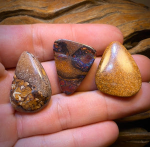 91.6cts - 3x Australian Tribal Boulder Opal’s. Wholesale Dealers Parcel