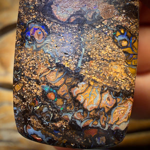 Half Price Card! 32 x 19mm - Drilled Tribal Queensland Boulder Opal Necklace