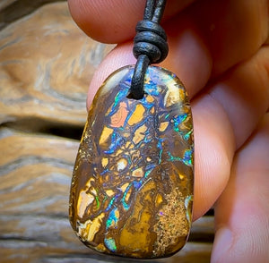 30 x 19mm - Drilled Tribal Queensland Boulder Opal Necklace
