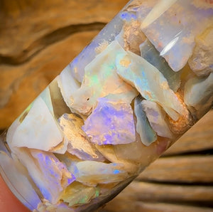 63.5cts - Rare Mintabie Rough Opal Vial. South Australian Opal