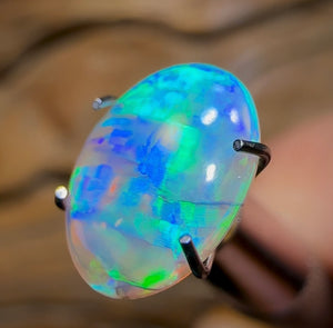 1.25cts - ‘Digital Wave’ Lightning Ridge Crystal Opal. Double Sided Clean Pure - Opal Whisperers