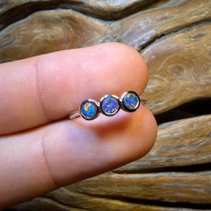 Sterling Silver - Queensland Boulder Opal Doublet Ring