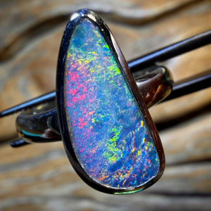 WildCard! Sterling Silver - Queensland Boulder Opal Doublet Ring