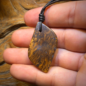 Wild Card! 42 x 22mm - Drilled Tribal Queensland Boulder Opal Necklace