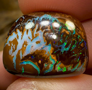28.8cts - Australian Boulder Opal. Aquatic Pattern - Opal Whisperers