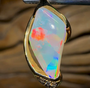 18k Gold - Pippy Shell Opal Fossil Pendant - Opal Whisperers