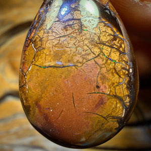 29 x 19mm - Drilled Tribal Queensland Boulder Opal Necklace