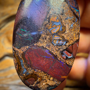 Bargain Card! 35 x 20mm - Drilled Tribal Queensland Boulder Opal Necklace