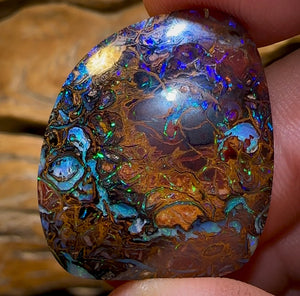 35,4 carats - Opale Boulder tribale du Queensland de Koroit, double face