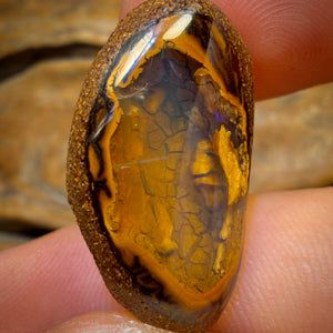 35.6cts - Yowah Nut Crystal Super Rare Suspended Centre Opal. Australian Boulder Opal
