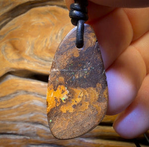 37 x 19mm - “Beach Lagoon” Drilled Queensland Boulder Opal Necklace