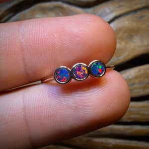 10k Rose Gold - NEW Isaac Design Queensland Boulder Opal Top Red Doublet Ring