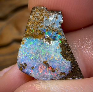 9.6cts - Australian Boulder Opal Quality Rough Preform. Natural Split - Opal Whisperers