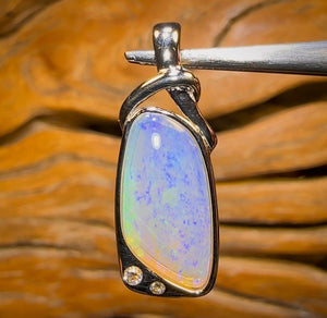 Sterling Silver - Solid South Australian Crystal Opal Pendant