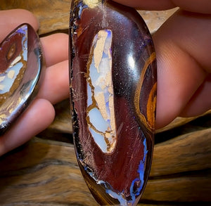 The 208cts - Yowah Nut Kernel Australian Opal Rub Pair. Double Double Sided - Opal Whisperers