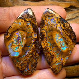 177.8cts - Top Yowah Nut Tribal / Crystal Centre Opal Pair. Double Sided!!