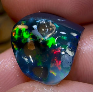 6.3cts - Lightning Ridge Top Color Black Opal Rough Piece. CARVING MATERIAL - Opal Whisperers