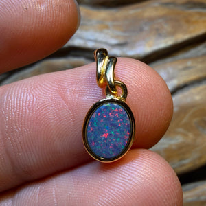 Opalfest Wildcard! Sterling Silver Gold Plated - Queensland Boulder Opal Doublet Pendant