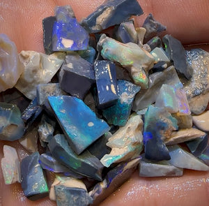 135.2cts - 60+ Lightning Ridge Crystal, Dark and Black Opal Rough Parcel - Opal Whisperers