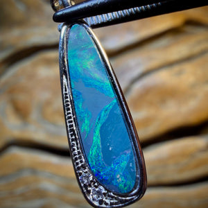 OpalFest Bargain 90% Off End Of The Night Sterling Silver - Queensland Boulder Opal Doublet Pendant
