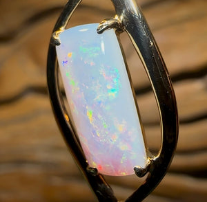 14k Gold - Solid South Australian Crystal Opal Pendant - Opal Whisperers