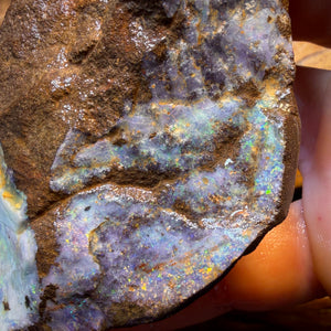 838.5cts - Amazing Queensland Boulder Seam Opal Rough Piece. Natural Split