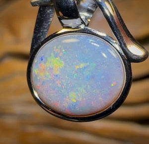 Sterling Silver - Solid South Australian Dark Opal Pendant