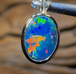 14k Gold - Queensland Boulder Opal Doublet Pendant - Opal Whisperers