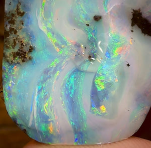 72.6cts - Australian Boulder Opal Rub. Natural Split - Opal Whisperers