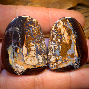 99.3cts - Tribal Queensland Boulder Opal Pair Picture Stones