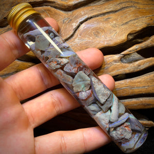 120.9cts - Lightning Ridge Dark Opal Vial