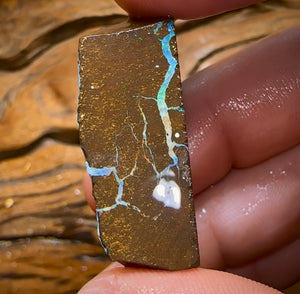 95cts - Australian Boulder Opal Rough Preform. Natural Split - Opal Whisperers