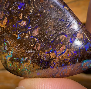 82.5cts - Big Black Tribal Yowah Nut Opal. Australian Opal Double Sided with Picture Pattern Reverse BARGAIN